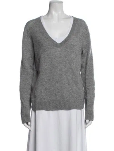Pre-owned Theory Cashmere V-neck Sweater In Grey