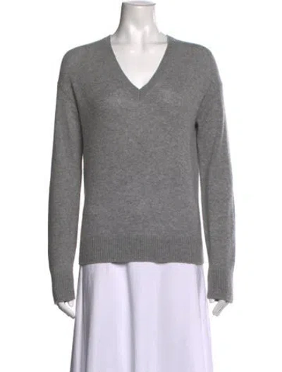Pre-owned Theory Cashmere V-neck Sweater In Grey