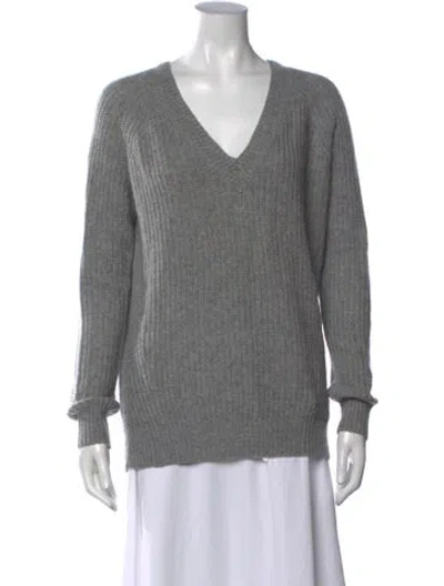 Pre-owned Theory Cashmere V-neck Sweater In Grey