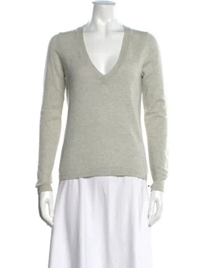 Pre-owned Theory Cashmere V-neck Sweater In Grey