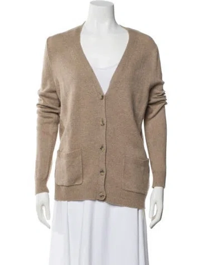 Pre-owned Theory Cashmere V-neck Sweater In Neutral