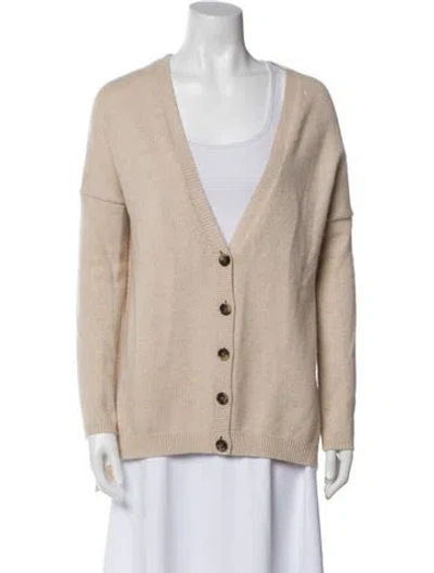 Pre-owned Theory Cashmere V-neck Sweater In Neutral