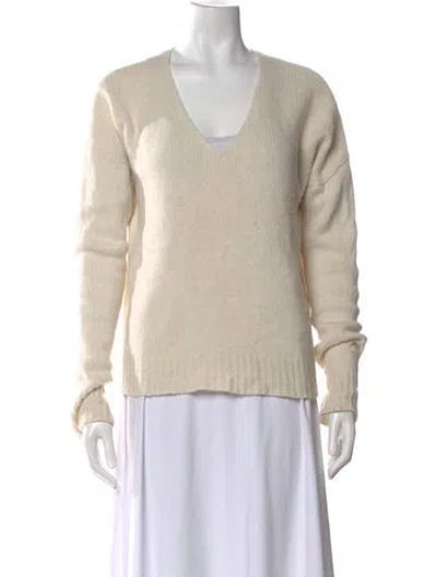 Pre-owned Theory Cashmere V-neck Sweater In Neutral