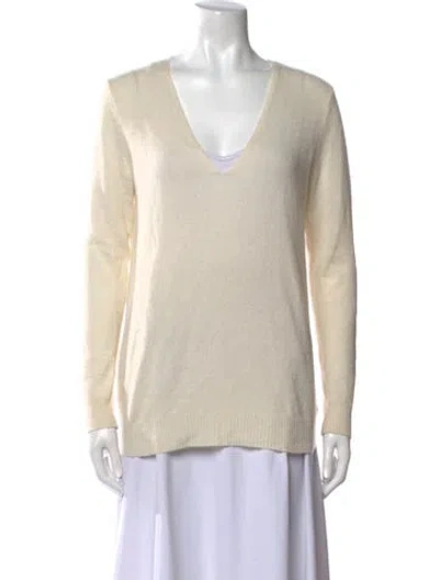 Pre-owned Theory Cashmere V-neck Sweater In Neutral