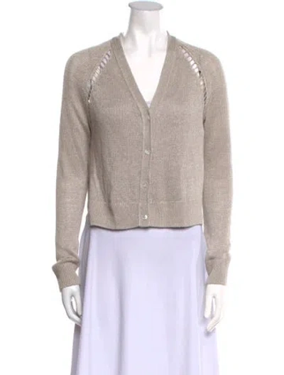 Pre-owned Theory Cashmere V-neck Sweater In Neutral