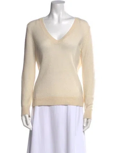 Pre-owned Theory Cashmere V-neck Sweater In Neutral