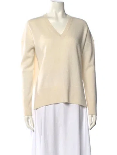 Pre-owned Theory Cashmere V-neck Sweater In Neutral