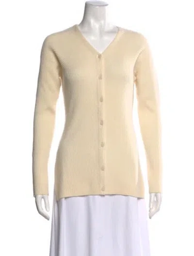 Pre-owned Theory Cashmere V-neck Sweater In Neutral