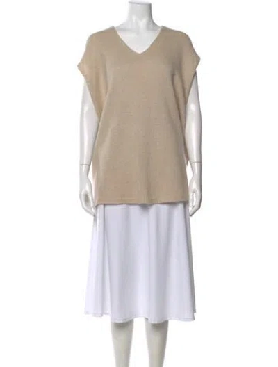 Pre-owned Theory Cashmere V-neck Sweater In Neutral