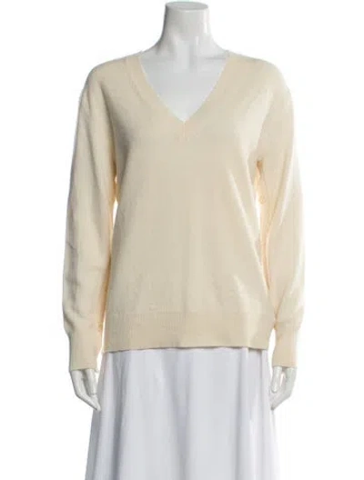 Pre-owned Theory Cashmere V-neck Sweater In Neutral