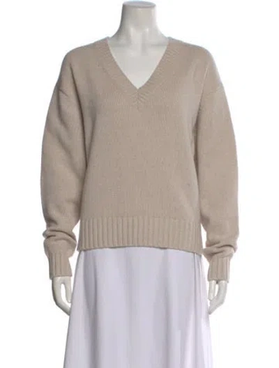 Pre-owned Theory Cashmere V-neck Sweater In Neutral
