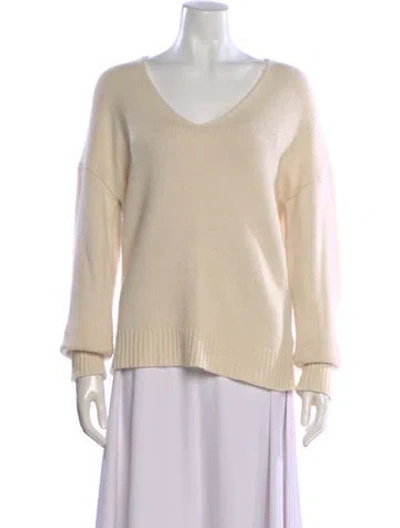 Pre-owned Theory Cashmere V-neck Sweater In Neutral
