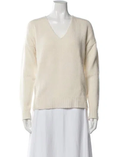 Pre-owned Theory Cashmere V-neck Sweater In Neutral