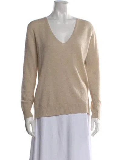 Pre-owned Theory Cashmere V-neck Sweater In Neutral
