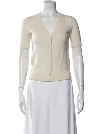 Pre-owned Theory Cashmere V-neck Sweater In Neutral