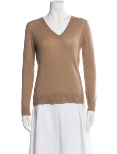 Pre-owned Theory Cashmere V-neck Sweater In Neutral