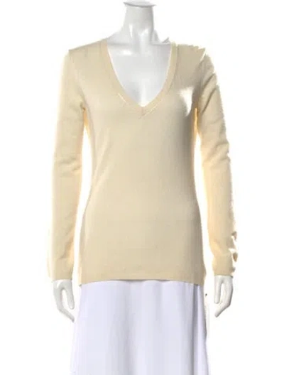Pre-owned Theory Cashmere V-neck Sweater In Neutral