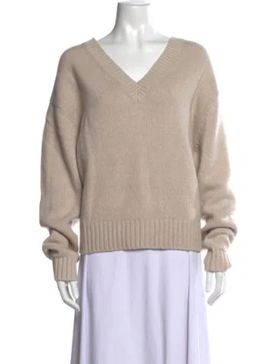 Pre-owned Theory Cashmere V-neck Sweater In Neutrals