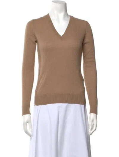 Pre-owned Theory Cashmere V-neck Sweater In Neutrals