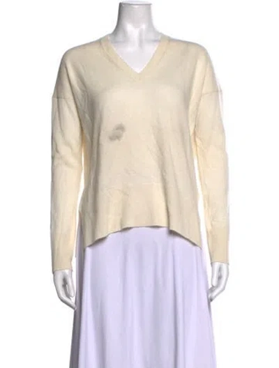 Pre-owned Theory Cashmere V-neck Sweater In Neutrals