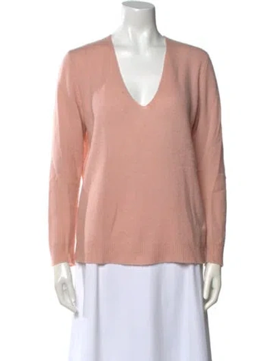 Pre-owned Theory Cashmere V-neck Sweater In Pink