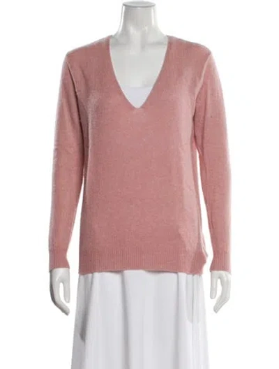 Pre-owned Theory Cashmere V-neck Sweater In Pink
