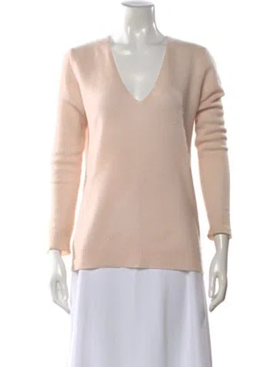 Pre-owned Theory Cashmere V-neck Sweater In Pink