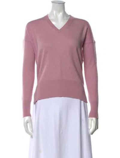 Pre-owned Theory Cashmere V-neck Sweater In Pink