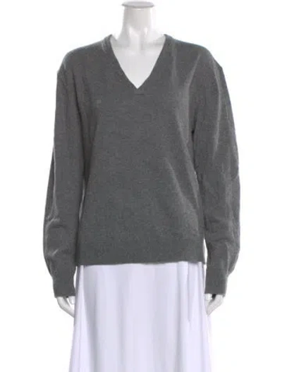 Pre-owned Theory Cashmere V-neck Sweater W/ Tags In Gray