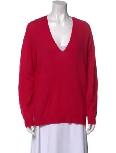 Pre-owned Theory Cashmere V-neck Sweater W/ Tags In Pink