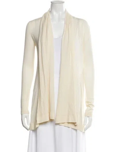 Pre-owned Theory Cashmere V-neck Sweater In Yellow