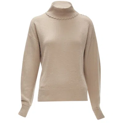 Theory Cashmere Whipstitch Turtleneck In Green