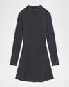 Theory Cashmere-wool Ribbed Sweater Dress In Black