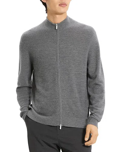 Theory Full-zip Cardigan In Cashmere In Gray
