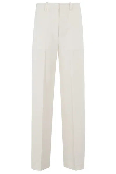 Theory Trousers Front Pleated Belt Loops In White