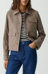 Theory Casual Button Front Jacket In Walnut