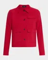 Theory Button-fastening Flap-pocket Jacket In Cherry