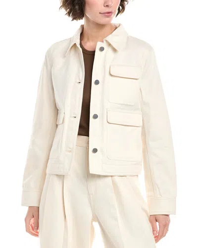 Theory Casual Denim Jacket In Neutral