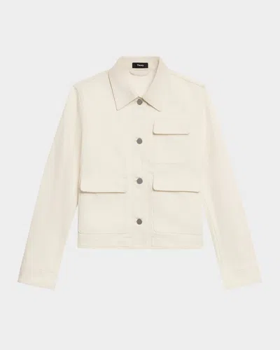 Theory Casual Denim Jacket In Straw