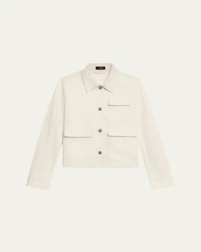 Theory Casual Denim Jacket In Straw