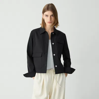 Theory Casual Jacket In Neoteric Twill In Black