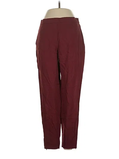 Pre-owned Theory Casual Pants In Burgundy