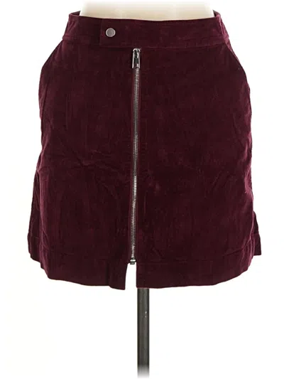 Pre-owned Theory Casual Skirt In Burgundy