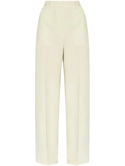 Theory Casual Trousers In Admiral Crepe In Rice