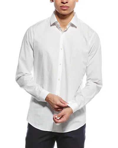 Theory Cedrick Micro Dash Shirt In White