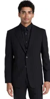Theory Chambers Tonal Plaid Slim Fit Suit Jacket In Black
