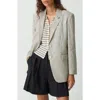 Theory Check Linen Blend Blazer