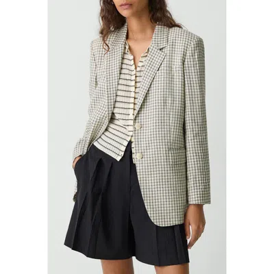 Theory Oversized Straight Linen-blend Blazer In White