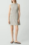 Theory Womens Check-print Sleeveless Linen-blend Midi Dress Cream Multi In Multi
