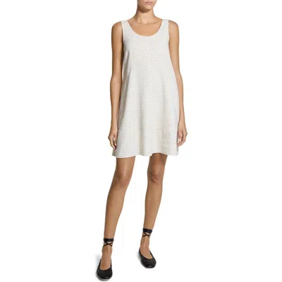 Theory Check Linen Blend Minidress In White